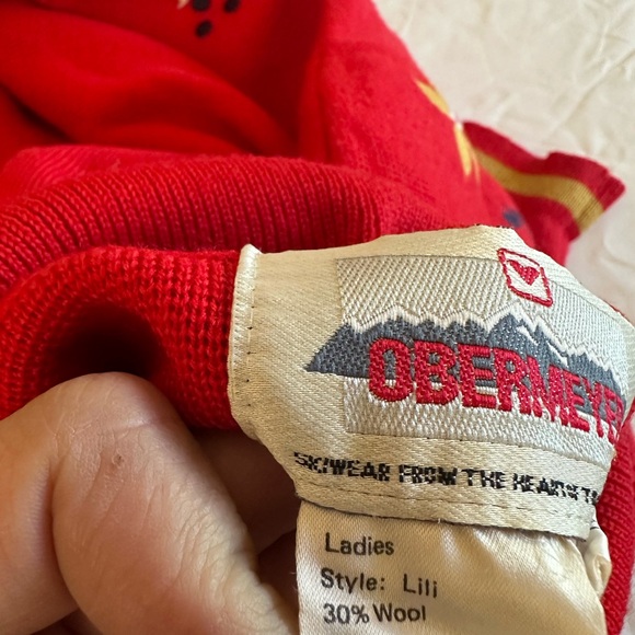 Obermeyer Vintage Floral Embroidered 80’s Wool Blend Turtleneck Ski Sweater Med - Picture 13 of 14